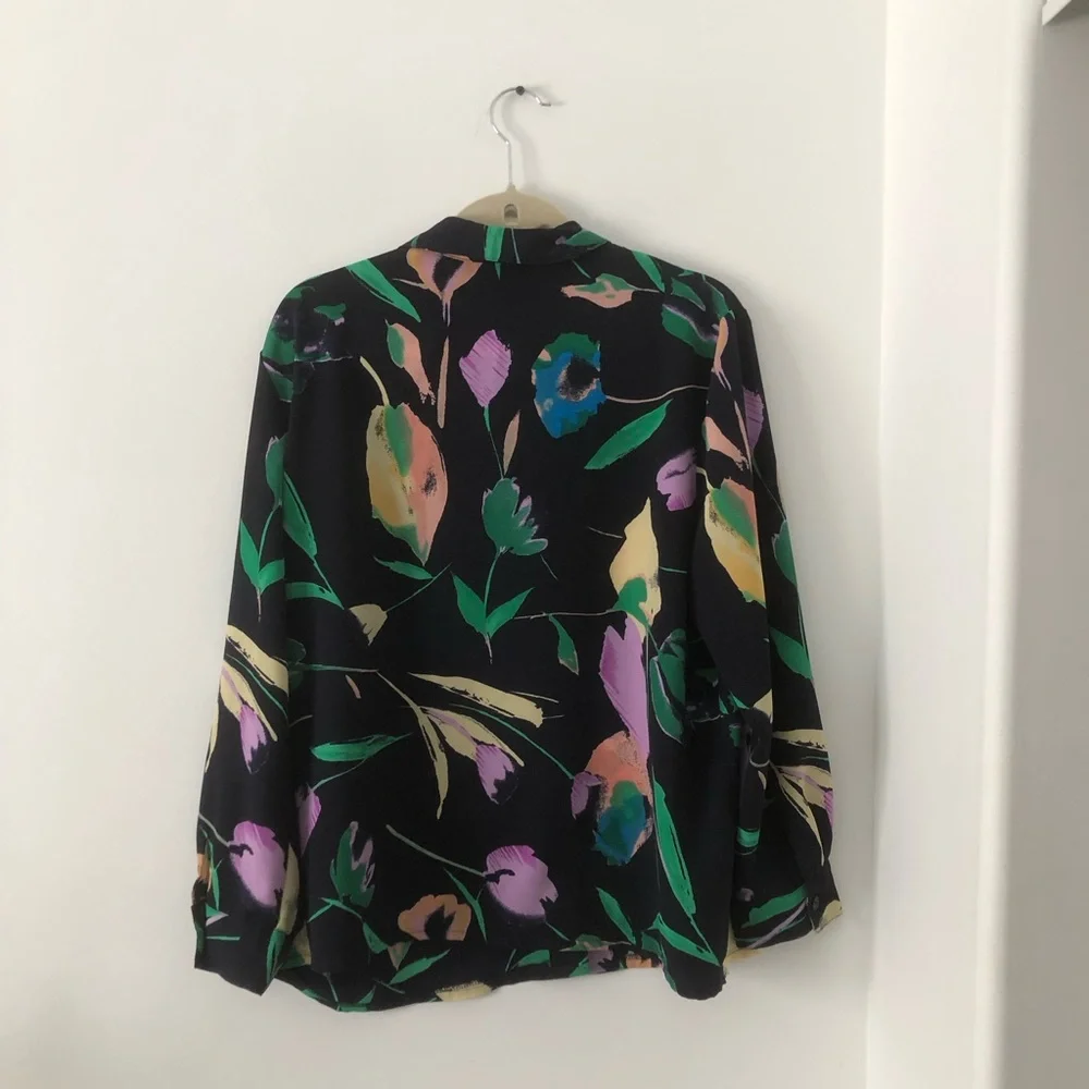 Miss ALLIAGE Floral Button Down Blouse |‎ Size L - Picture 5 of 5